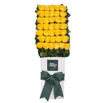 Long Stemmed Roses Gift Box Yellow 36 Flowers