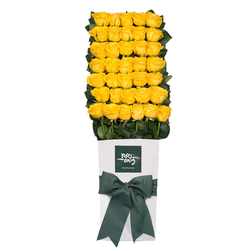 Long Stemmed Roses Gift Box Yellow 36