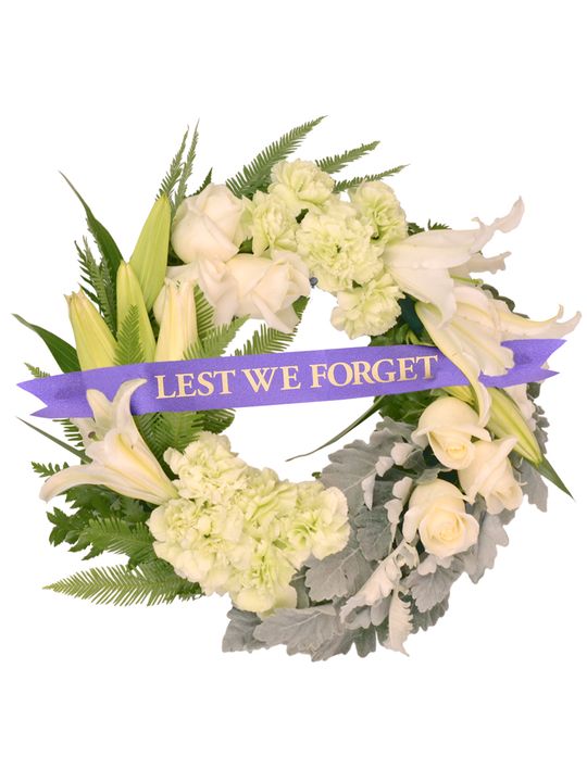 Pale Wreath with Ribbon Flowers