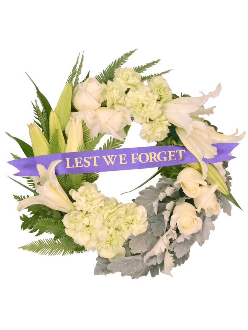 Pale Wreath with Ribbon