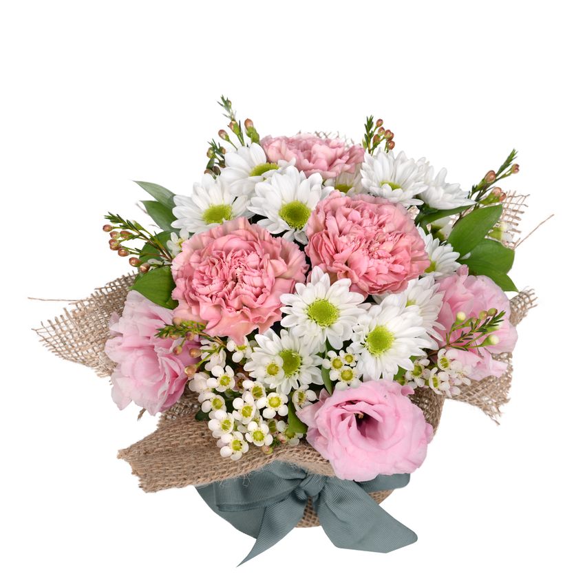 Pastel Posy in Hessian