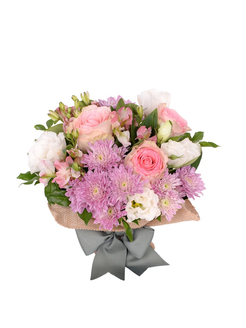 Precious Posy in Hessian with Candle