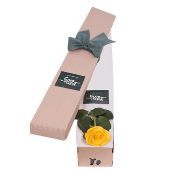 Yellow Rose & Chocolates Gift Box Flowers