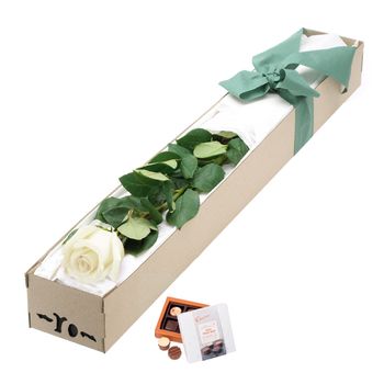 White Rose & Chocolates Gift Box Flowers