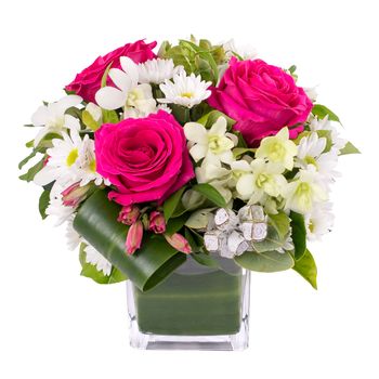 Stylish Low Vase Arrangement Flowers