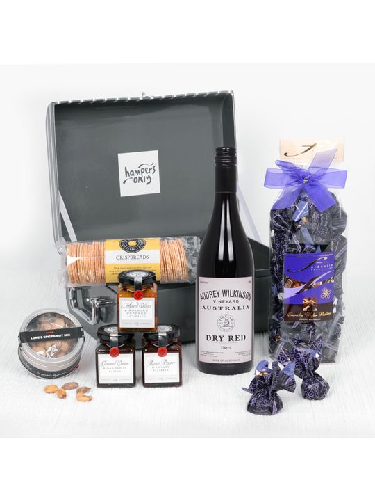 Sweet and Savoury Food Hamper with Red Hamper