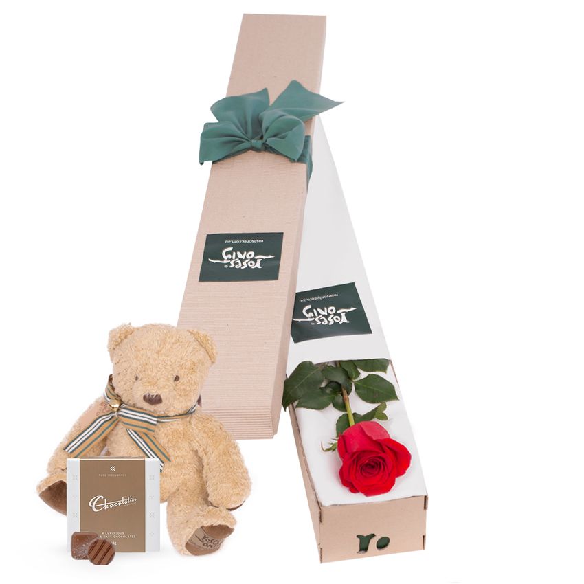 Single Red Rose Forever Mine Valentine's Day Gift Box