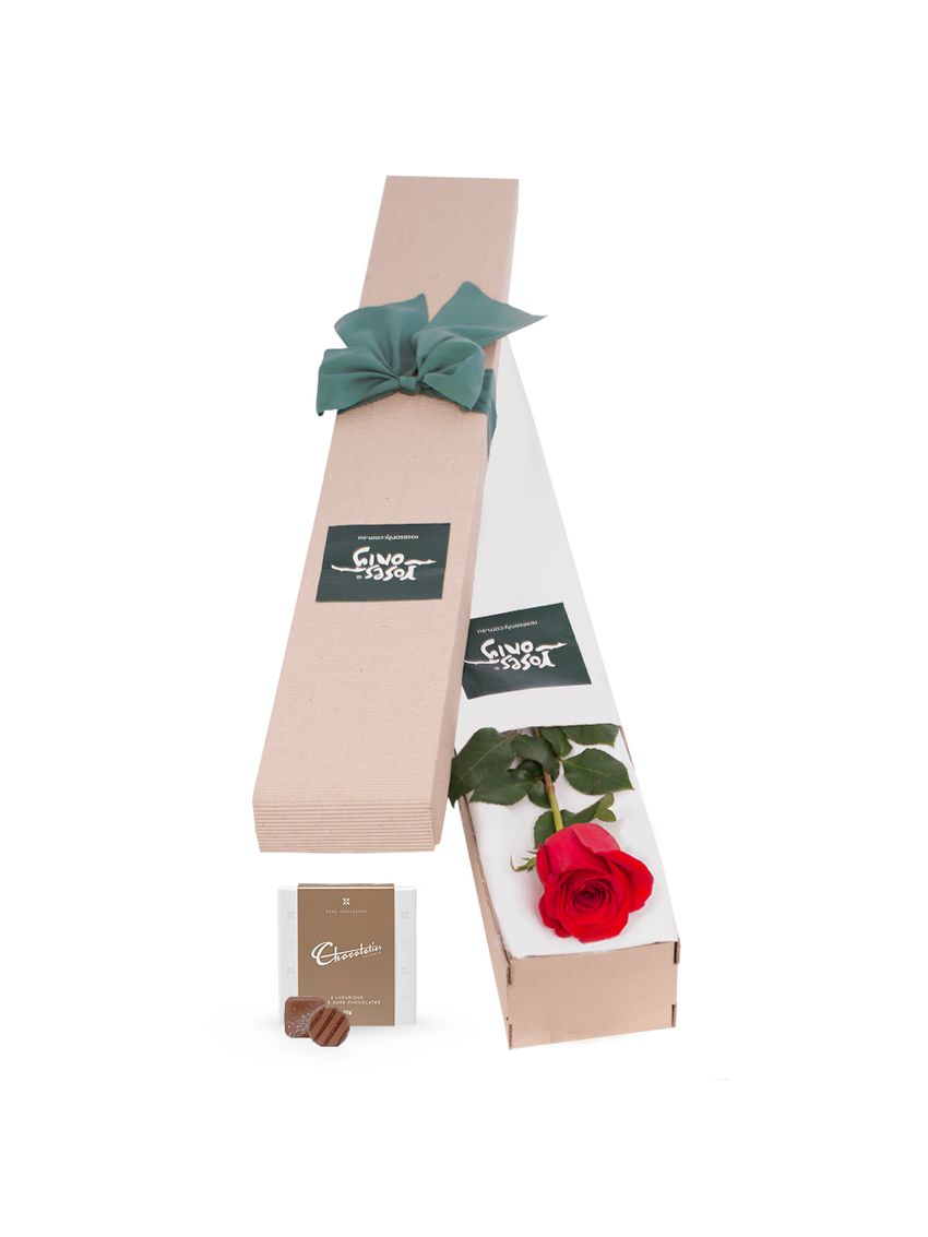 Single Red Rose for Valentine's Day Gift Box