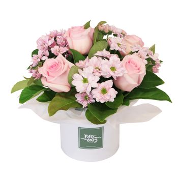 Soft Pink Hatbox Flowers