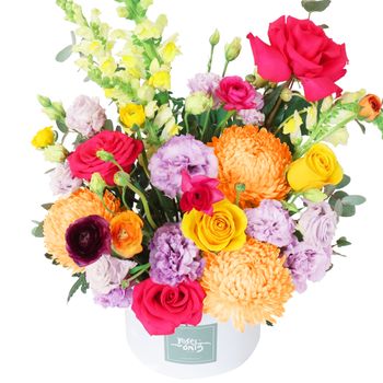 Vivid Pop Hatbox Premium Flowers