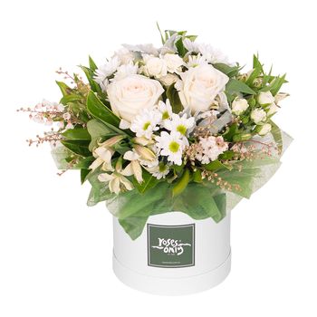 White Elegance Hatbox - Petite Flowers