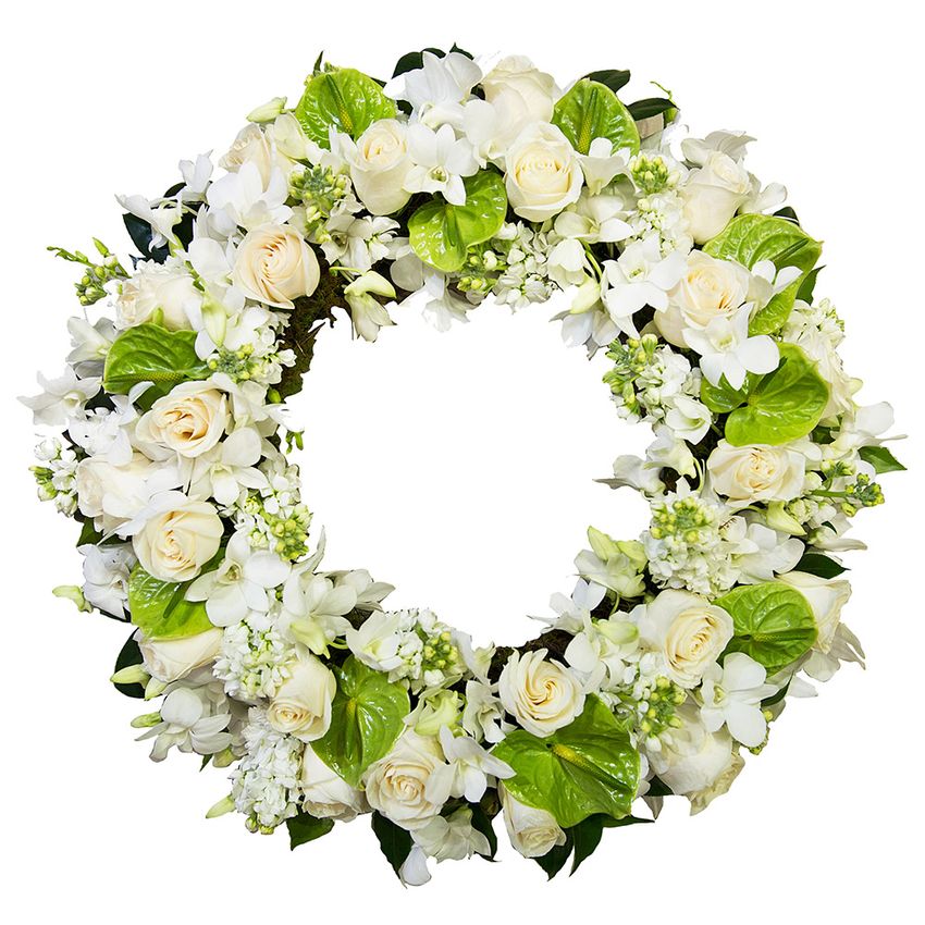 White and Cream Sympathy Wreath