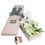 15 White Oriental Lilies Gift Box Flowers