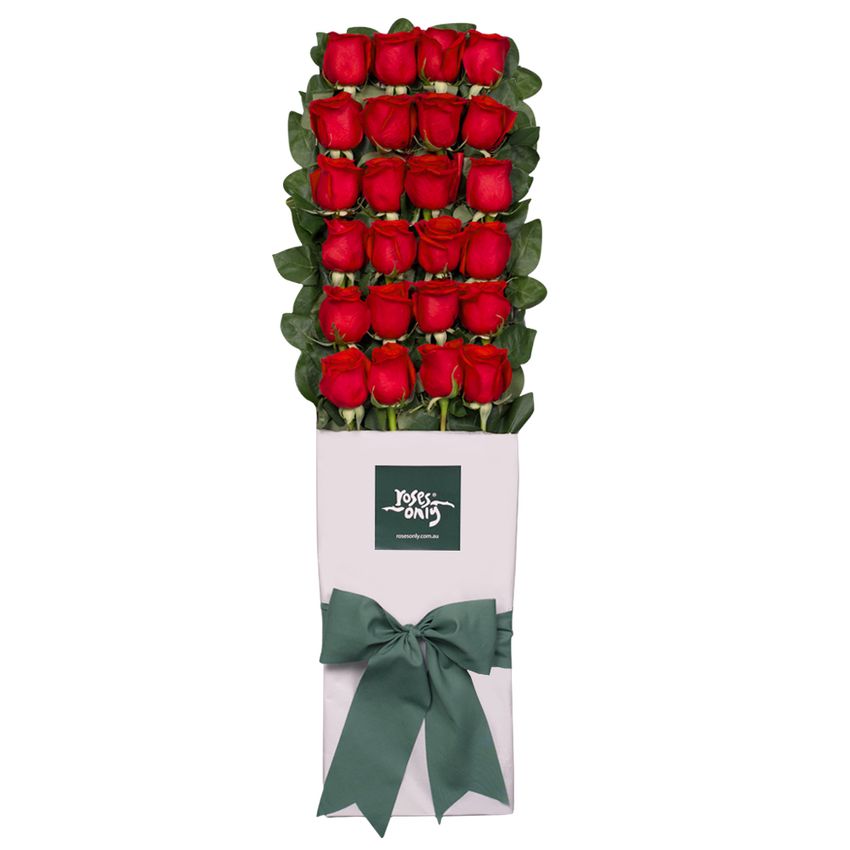 24 Red Roses for Valentine's Day Gift Box with Moet