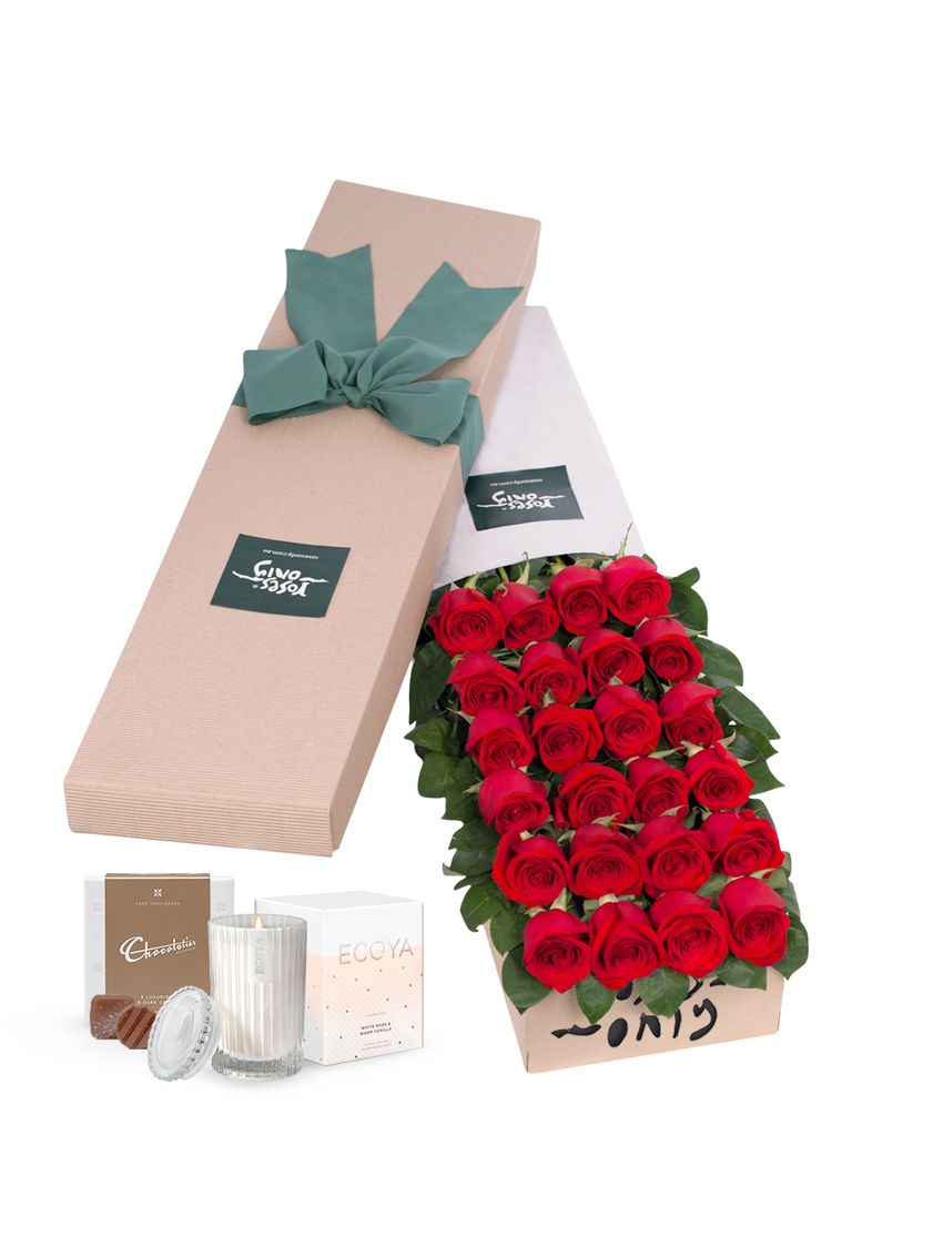 24 Red Roses Pamper for Valentine's Day Gift Box