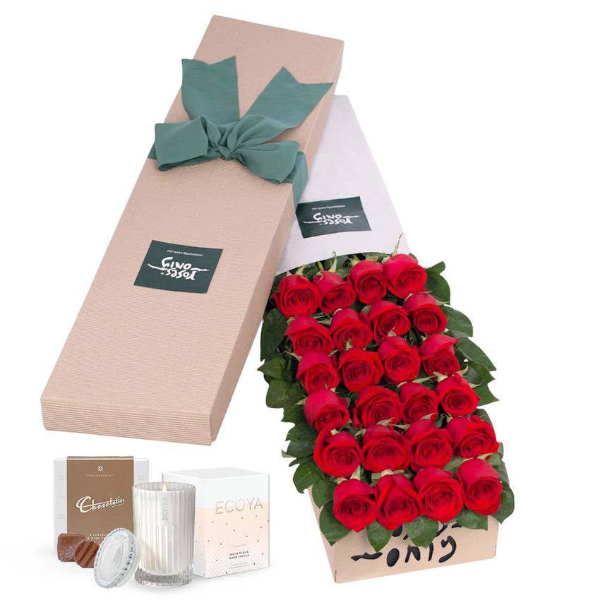 24 Red Roses Pamper for Valentine's Day Gift Box