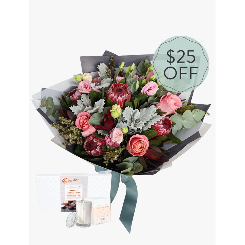 Blushing Natives with Candle & Chocs