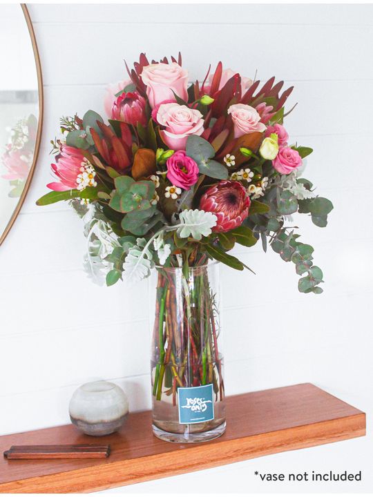 Blushing Natives with Candle & Chocs Flowers