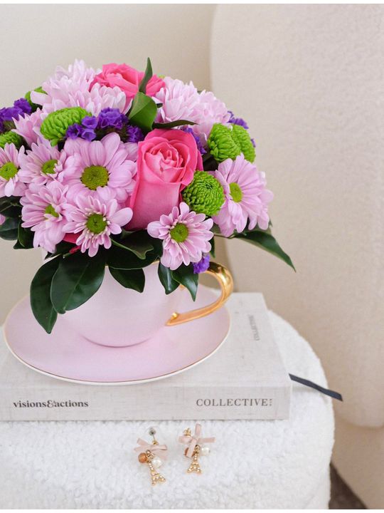 Burst of Colour Tea Cup Flowers