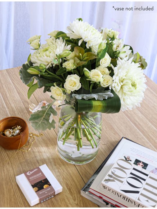 Elegant Bouquet in White & Green Flowers