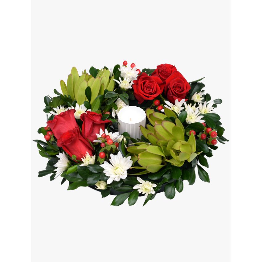 Festive Wreath with Candle