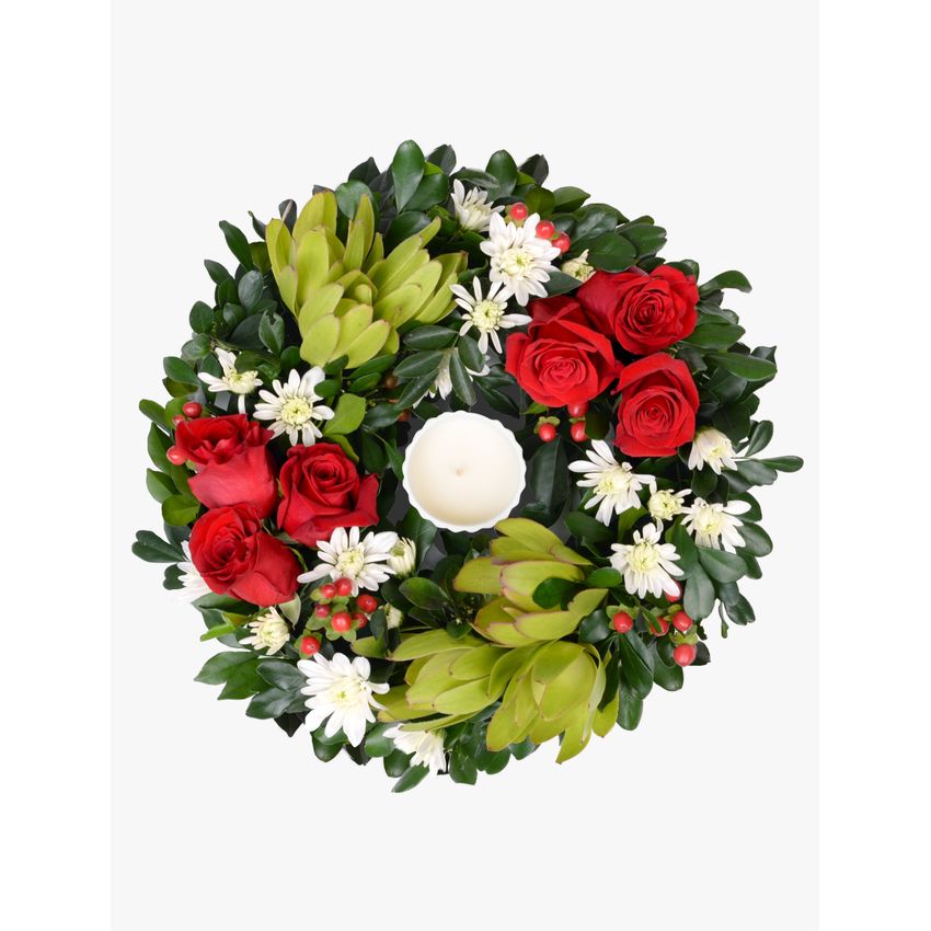 Festive Wreath with Candle