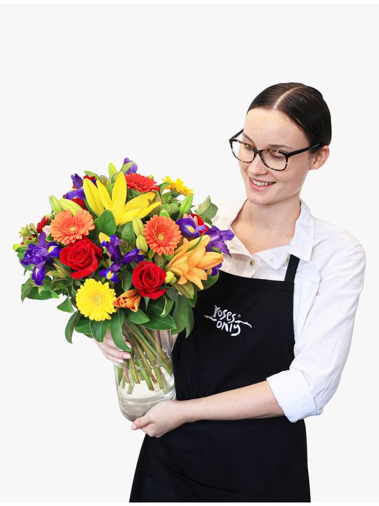 Joyful Bouquet in Vase Flowers