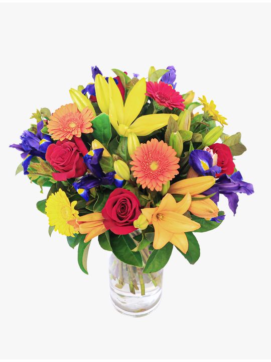 Joyful Bouquet in Vase Flowers