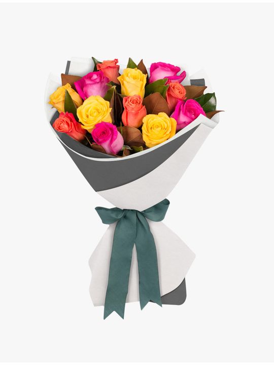 Long Stemmed Rose Bouquet Mixed 12 Flowers