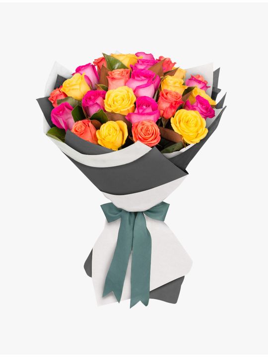 Long Stemmed Rose Bouquet Mixed 24 Flowers