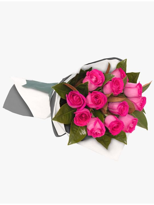 Long Stemmed Rose Bouquet Pink 12 Flowers