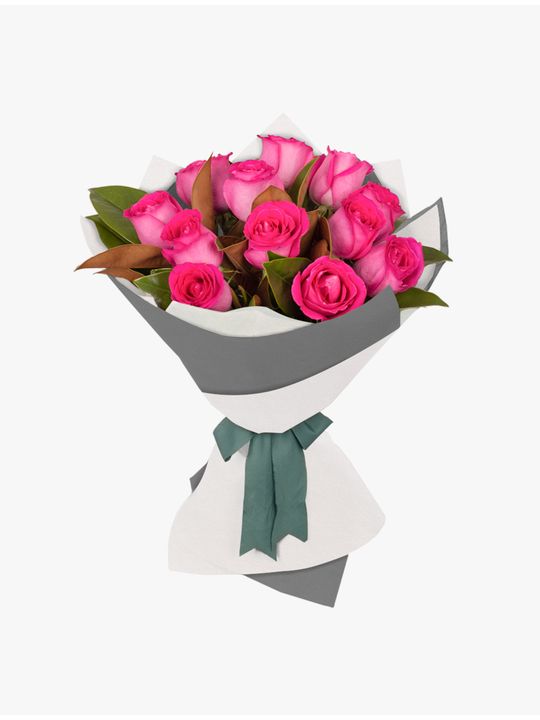 Long Stemmed Rose Bouquet Pink 12 Flowers