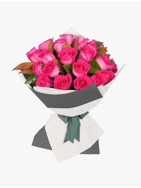Long Stemmed Rose Bouquet Pink 24 Flowers