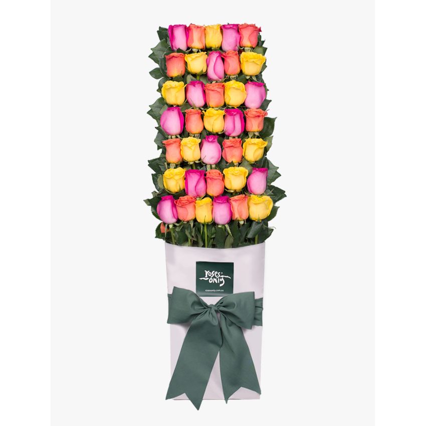 Long Stemmed Roses Gift Box Mixed 36
