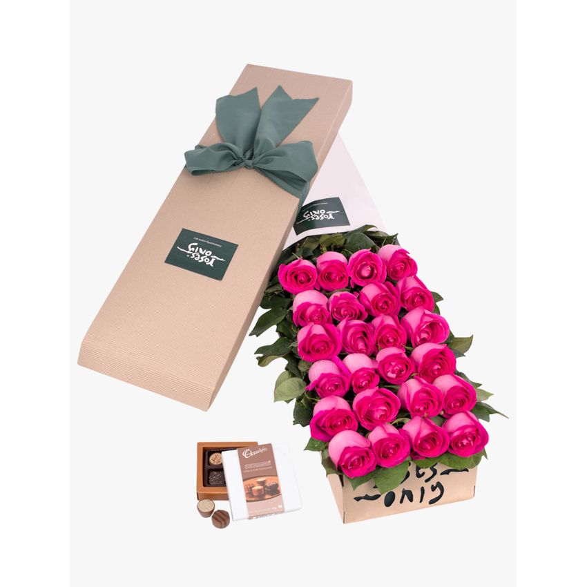 Long Stemmed Roses Gift Box Pink 24