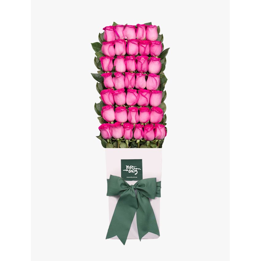 Long Stemmed Roses Gift Box Pink 36