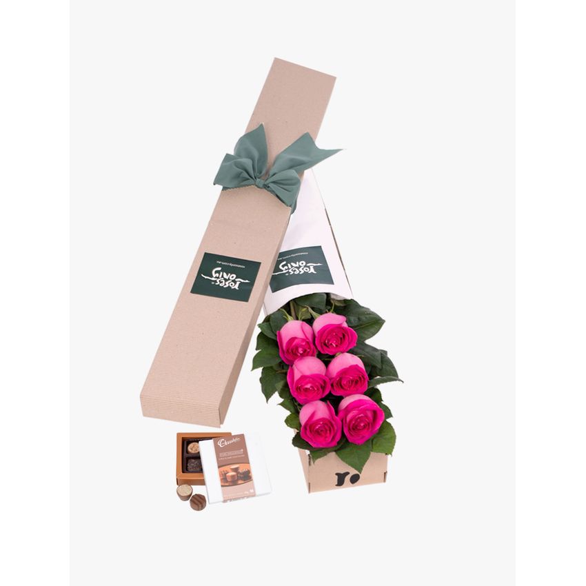 Long Stemmed Roses Gift Box Pink 6