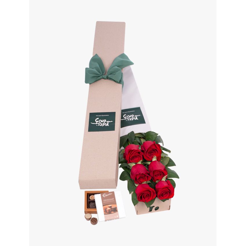 Long Stemmed Roses Gift Box Red 6