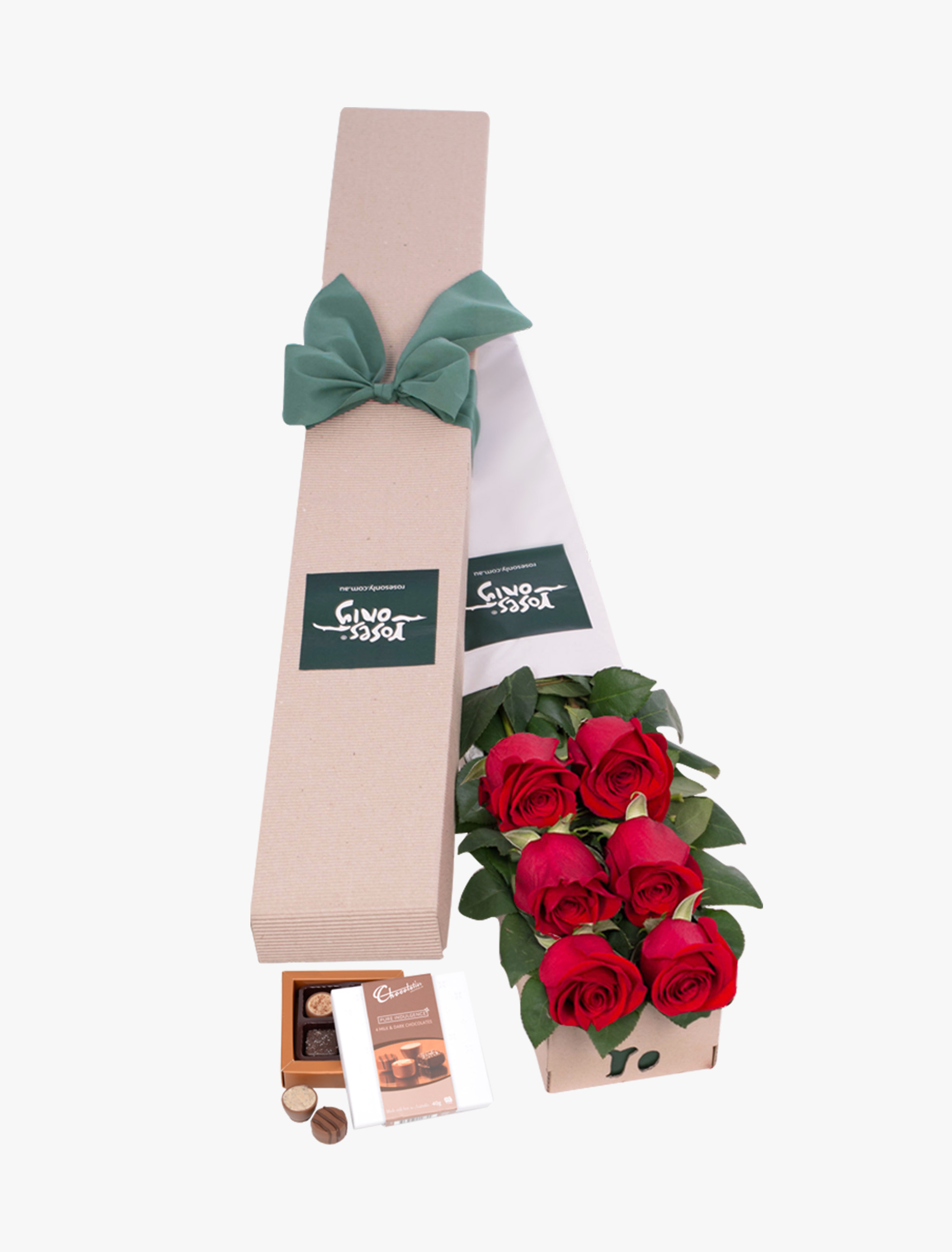 6 Red Roses for Valentine's Day Gift Box