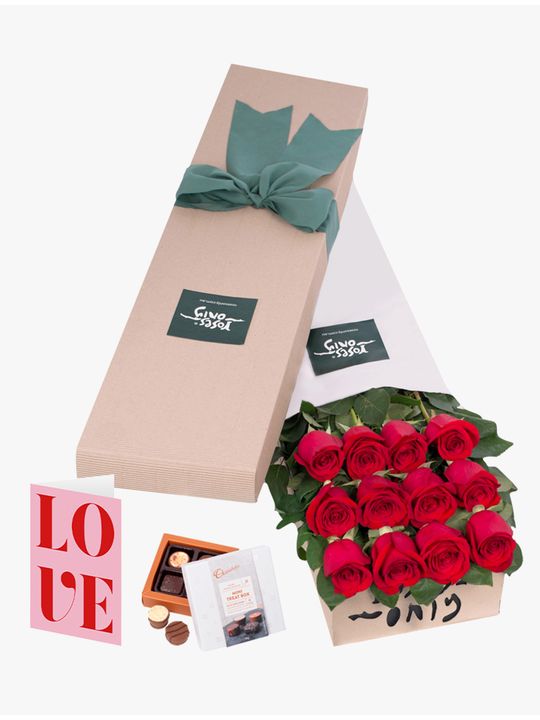 Long Stemmed Roses Gift Box Red 12 With Love Card Flowers