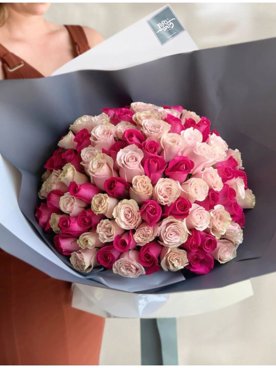 Lucky 99 Roses Bouquet Pink Flowers