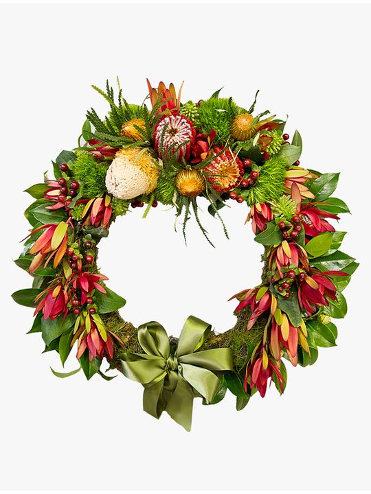 Natural Wreath Large Flowers