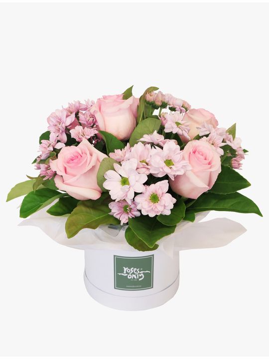 Soft Pink Hatbox Flowers