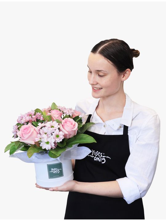 Soft Pink Hatbox Flowers