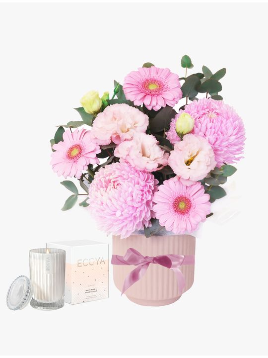 Sweetheart Posy with Candle & Ribbon Flowers