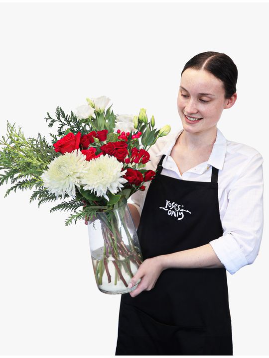 Ruby Bliss Petite in Vase Flowers