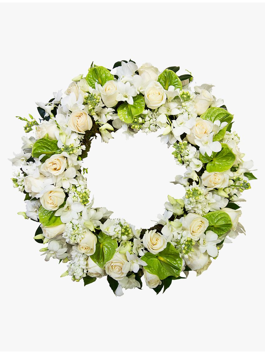 White and Cream Sympathy Wreath