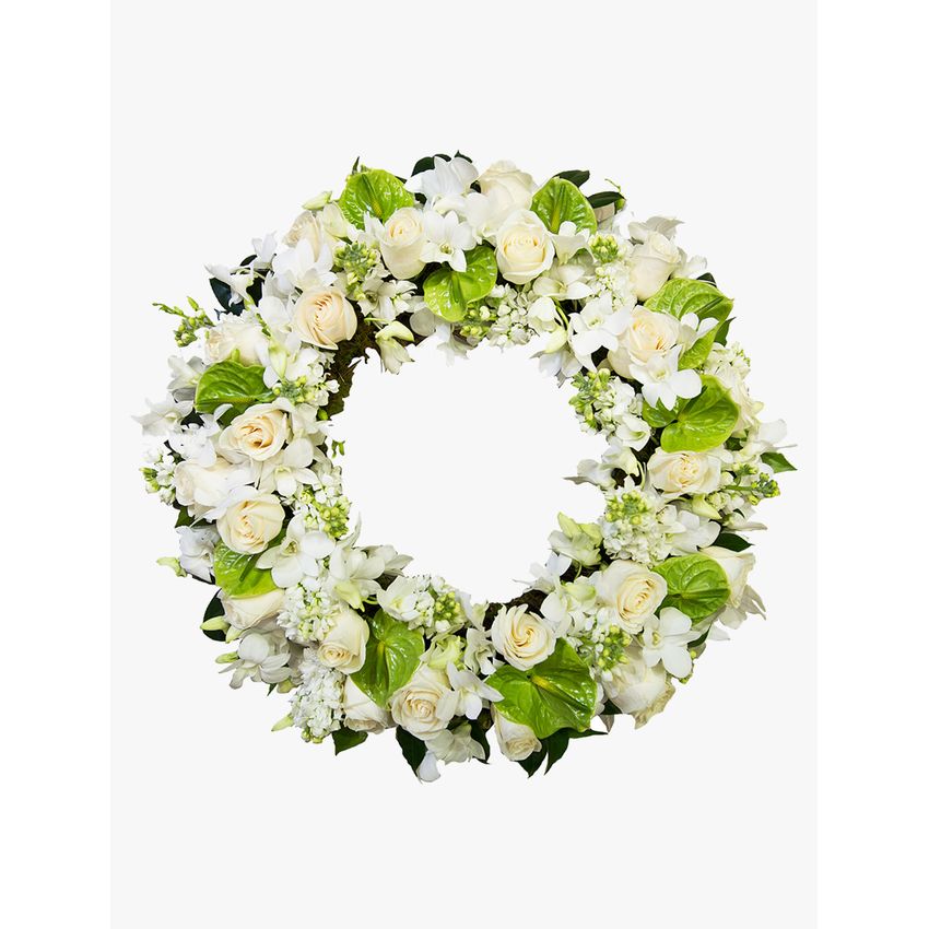 White and Cream Sympathy Wreath