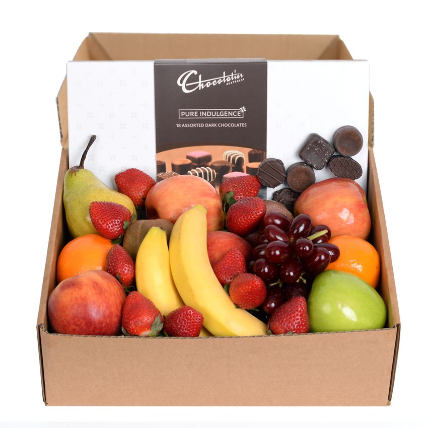 Classic Fruit Hamper with Dark Chocs