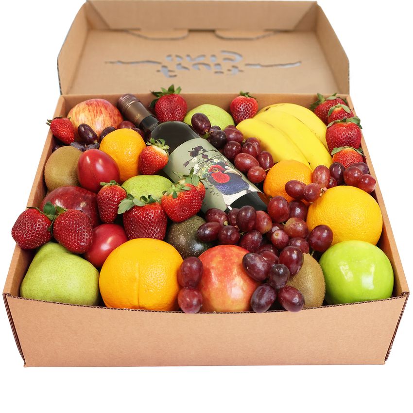 Classic Fruit Hamper with White Wine Large